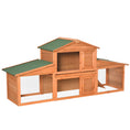 Load image into Gallery viewer, Large Rabbit Hutch Outdoor, Guinea Pig Hutch, Wooden Small Animal House, with Rabbit Run, 215 x 63 x 97 cm