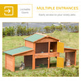 Load image into Gallery viewer, Large Rabbit Hutch Outdoor, Guinea Pig Hutch, Wooden Small Animal House, with Rabbit Run, 215 x 63 x 97 cm