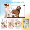 Charger l'image dans la visionneuse de la galerie, 42in Foldable Dog Grooming Table, Pet Grooming Table with Adjustable Grooming Arms, Storage Shelf, Two Nooses, 42" x 24" x 61", Black