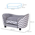 Load image into Gallery viewer, Dog Sofa for XS-Sized Dogs, Elevated Pet Bed with Removable Sponge Padded Cushion, Cat Couch Lounge with Washable Cover, Storage Bag, Grey