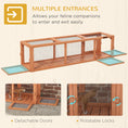 Load image into Gallery viewer, PawHut Outdoor Cat Tunnel with Extendable Design, 59" L Wooden Cat Run with Weather Protection, Connecting Inside and Outside, for Deck Patios, Balconies, Natural Wood