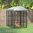 Load image into Gallery viewer, 6 x 4 x 6ft Dog Kennel for Medium and Large Dogs, Outdoor Dog Playpen House with UV-Resistant Roof, Heavy-Duty Chain Link and Secure Lock