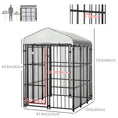 Load image into Gallery viewer, 6 x 4 x 6ft Dog Kennel for Medium and Large Dogs, Outdoor Dog Playpen House with UV-Resistant Roof, Heavy-Duty Chain Link and Secure Lock
