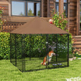 Load image into Gallery viewer, PawHut Outside Dog Kennel, 4.6' x 4.6' x 5' Puppy Play Pen with Canopy, Garden Playpen Fence Crate Enclosure Cage Rotating Bowl, Black