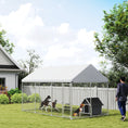 Load image into Gallery viewer, Outdoor Dog Kennel with Roof, Heavy Duty Galvanized Steel Dog Run Chain Link w/ Waterproof UV-Resistant Cover, Safety Lockable Latch System, 13.1' x 7.5' x 7.8