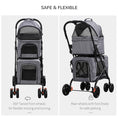 Load image into Gallery viewer, 3-in-1 Double Pet Stroller for Small Miniature Dogs Cats with Removable Carrier, Foldable Travel Carrier Bag, Car Seat, Grey