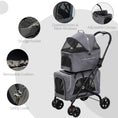 Load image into Gallery viewer, 3-in-1 Double Pet Stroller for Small Miniature Dogs Cats with Removable Carrier, Foldable Travel Carrier Bag, Car Seat, Grey