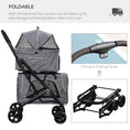 Load image into Gallery viewer, 3-in-1 Double Pet Stroller for Small Miniature Dogs Cats with Removable Carrier, Foldable Travel Carrier Bag, Car Seat, Grey