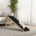 Gallery viewerに画像を読み込む, Pet Ramp Bed Steps for Dogs Cats Non-slip Carpet Top Platform Pine Wood 74"L x 16"W x 25"H Natural
