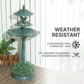 Load image into Gallery viewer, Outsunny 3-in-1 Garden Bird Bath Bowl Pedestal with Bird Feeder, Large Water Basin, Underneath Flower Planter, Green