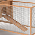 Load image into Gallery viewer, PawHut Rabbit Hutch 2-Story Bunny Cage Small Animal House with Slide Out Tray, Detachable Run, for Indoor Outdoor, 61.5" x 23" x 27", Natural