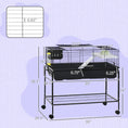 Load image into Gallery viewer, PawHut Two-Story Small Animal Cage Removable from Stand, Guinea Pig Cage, Hedgehog Cage, Chinchilla Cage, Ferret, with Shelf & Wheels, Pet Habitat, 39" x 20.5" x 36.5"
