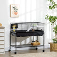 Load image into Gallery viewer, PawHut Two-Story Small Animal Cage Removable from Stand, Guinea Pig Cage, Hedgehog Cage, Chinchilla Cage, Ferret, with Shelf & Wheels, Pet Habitat, 39" x 20.5" x 36.5"