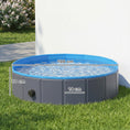 Load image into Gallery viewer, Foldable Dog Pool for Puppies and Ducks, Thickened PVC Dog Paddling Pool Bath Tub Hard Board, Anti-Slip Bottom and Hose Adapter for Easy Drainage, 100 x 30cm, Blue and Dark Grey