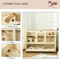 Load image into Gallery viewer, Wooden Hamster Cage, 3 Tier Rat Cage with Openable Roof, Run, Ladders, Wheels, Tray, for Hamsters, Rats, Syrian, Small Animals Exercise Play House, Natural Wood