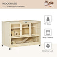 Load image into Gallery viewer, Wooden Hamster Cage, 3 Tier Rat Cage with Openable Roof, Run, Ladders, Wheels, Tray, for Hamsters, Rats, Syrian, Small Animals Exercise Play House, Natural Wood