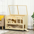 Load image into Gallery viewer, Wooden Hamster Cage, 3 Tier Rat Cage with Openable Roof, Run, Ladders, Wheels, Tray, for Hamsters, Rats, Syrian, Small Animals Exercise Play House, Natural Wood