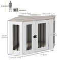 Gallery viewerに画像を読み込む, 41" Dog Crate Furniture, Corner Dog Crate End Table for Medium and Small Dogs, Indoor Dog Cage with Cushion, Door, Lock, White