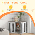 Gallery viewerに画像を読み込む, 41" Dog Crate Furniture, Corner Dog Crate End Table for Medium and Small Dogs, Indoor Dog Cage with Cushion, Door, Lock, White