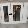 Gallery viewerに画像を読み込む, 41" Dog Crate Furniture, Corner Dog Crate End Table for Medium and Small Dogs, Indoor Dog Cage with Cushion, Door, Lock, White
