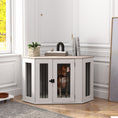 Gallery viewerに画像を読み込む, 41" Dog Crate Furniture, Corner Dog Crate End Table for Medium and Small Dogs, Indoor Dog Cage with Cushion, Door, Lock, White