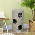 Load image into Gallery viewer, Cat Barrel Kitten Tree Tower for Indoor Cats, Cat Climbing Frame, Covered in Sisal, Cosy Platform - Light Grey