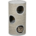 Load image into Gallery viewer, Cat Barrel Kitten Tree Tower for Indoor Cats, Cat Climbing Frame, Covered in Sisal, Cosy Platform - Light Grey