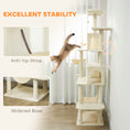 Load image into Gallery viewer, Cat Tree, 202cm Large Cat Tower for Indoor Kittens with 6 Scratching Posts, 2 Condos, 2 Perches, 2 Hammocks, Pompoms, Multi-Level Plush Kitty Activity Centre for Rest and Play, Beige