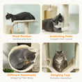Load image into Gallery viewer, Cat Tree, 202cm Large Cat Tower for Indoor Kittens with 6 Scratching Posts, 2 Condos, 2 Perches, 2 Hammocks, Pompoms, Multi-Level Plush Kitty Activity Centre for Rest and Play, Beige