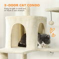 Load image into Gallery viewer, Cat Tree, 202cm Large Cat Tower for Indoor Kittens with 6 Scratching Posts, 2 Condos, 2 Perches, 2 Hammocks, Pompoms, Multi-Level Plush Kitty Activity Centre for Rest and Play, Beige