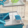 Load image into Gallery viewer, 32" Hamster Cage, 6 Tier Small Animal Cage with Tunnels and Tubes, DIY Design Gerbil Cage with Hut, Wheel, Food Dish, Water Bottle, Ramps, for Dwarf & Gerbil, Light Blue