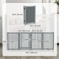 Load image into Gallery viewer, 30"H Foldable Dog Gate with Door, 4 Panels Freestanding Pet Gate Barriers Indoor with Support Feet, Puppy Fence for Dogs, Light Grey