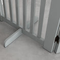 Load image into Gallery viewer, 30"H Foldable Dog Gate with Door, 4 Panels Freestanding Pet Gate Barriers Indoor with Support Feet, Puppy Fence for Dogs, Light Grey