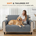 Load image into Gallery viewer, Waterproof Sofa Cover 2 Seater, Soft Couch Cover for Dogs Cats Pets, Non Slip Sofa Slipcoevr with Elastic Straps Furniture Protector for Living Room, Grey