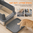 Load image into Gallery viewer, 2 Pack XL Stainless Steel Litter Box, Extra Large Metal Cat Litter Box High Sided for Big and Multiple Cats, Semi-Enclosed with Tracking Step, Stainless Steel Scoops, Anti-Urine Leakage