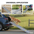Load image into Gallery viewer, Foldable Dog Ramp for Cars High Bed, Portable 10-Step Dog Stairs with Non-Slip Strips & Pads, Lightweight Pet SUV Truck Steps, Support Up to 68 KG, Grey
