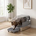 Load image into Gallery viewer, Stainless Steel Cat Litter Box with Flip Lid, XXL Enclosed Litter Box, High Sided, Step, Metal Scoop, 2 Deodorizing Bags, Easy Clean, Anti-Leak, Odor Control, for Multi & Big Cats, 28"x20"x18"