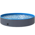 Load image into Gallery viewer, Foldable Dog Pool for Puppies and Ducks, Thickened PVC Dog Paddling Pool Bath Tub Hard Board, Anti-Slip Bottom and Hose Adapter for Easy Drainage, 160 x 30cm, Blue and Dark Grey