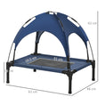 Load image into Gallery viewer, Raised Dog Bed Waterproof Elevated Pet Cot with Breathable Mesh UV Protection Canopy Blue, for Small Dogs, 61 x 46 x 62cm