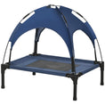 Load image into Gallery viewer, Elevated Dog Bed with Canopy, Portable Raised Dog Cot for S Sized Dogs, Indoor & Outdoor, 25" x 18" x 24", Dark Blue