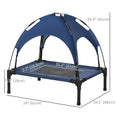 Load image into Gallery viewer, Elevated Dog Bed with Canopy, Portable Raised Dog Cot for S Sized Dogs, Indoor & Outdoor, 25" x 18" x 24", Dark Blue