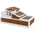 Load image into Gallery viewer, PawHut 3- Room Tortoise House Habitat with Balcony & 2 Stories, Indoor/ Outdoor Wooden Tortoise Enclosure with Ladder, Tray, Openable Roof, Large Reptile Cage, 44" x 25. 5" x 23", Coffee
