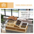 Load image into Gallery viewer, PawHut 3- Room Tortoise House Habitat with Balcony & 2 Stories, Indoor/ Outdoor Wooden Tortoise Enclosure with Ladder, Tray, Openable Roof, Large Reptile Cage, 44" x 25. 5" x 23", Coffee