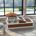 Load image into Gallery viewer, PawHut 3- Room Tortoise House Habitat with Balcony & 2 Stories, Indoor/ Outdoor Wooden Tortoise Enclosure with Ladder, Tray, Openable Roof, Large Reptile Cage, 44" x 25. 5" x 23", Coffee