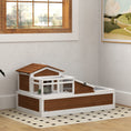 Load image into Gallery viewer, PawHut 3- Room Tortoise House Habitat with Balcony & 2 Stories, Indoor/ Outdoor Wooden Tortoise Enclosure with Ladder, Tray, Openable Roof, Large Reptile Cage, 44" x 25. 5" x 23", Coffee
