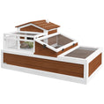 Load image into Gallery viewer, PawHut 3- Room Tortoise House Habitat with Balcony & 2 Stories, Indoor/ Outdoor Wooden Tortoise Enclosure with Ladder, Tray, Openable Roof, Large Reptile Cage, 44" x 25. 5" x 23", Coffee