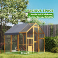 Load image into Gallery viewer, Large Wooden Chicken Coop for 6-8 Hens, Walk-in Chicken Run with Waterproof Cover, Nesting Boxes and Perches, Outdoor Poultry Cage Rabbit Hutch for Backyard, 66" x 72" x 72", Yellow