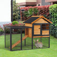 Load image into Gallery viewer, 2-Level Rabbit Hutch Bunny House with Weatherproof Asphalt Roof, Removable Tray and Ramp for Rabbits, Chickens, Ducks, Outdoor