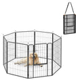 Load image into Gallery viewer, 8 Panels Dog Playpen, 27"W x 39.5"H Heavy Duty Pet Fence with Door & Strap for Indoor Outdoor Backyard Garden, Portable & Foldable Puppy Pet Pen for Large Dogs