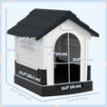 Charger l'image dans la visionneuse de la galerie, Outdoor Dog House, Plastic Dog Kennel, Water-Resistant Pet Shelter with Windows, Base Support for Garden Patio, Miniature Dogs, 25" x 22" x 26" - Dark Grey